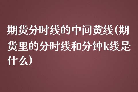 期货分时线的中间黄线(期货里的分时线和分钟k线是什么)_https://www.zghnxxa.com_国际期货_第1张