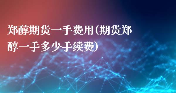 郑醇期货一手费用(期货郑醇一手多少手续费)_https://www.zghnxxa.com_期货直播室_第1张