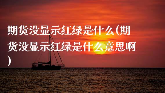 期货没显示红绿是什么(期货没显示红绿是什么意思啊)_https://www.zghnxxa.com_期货直播室_第1张