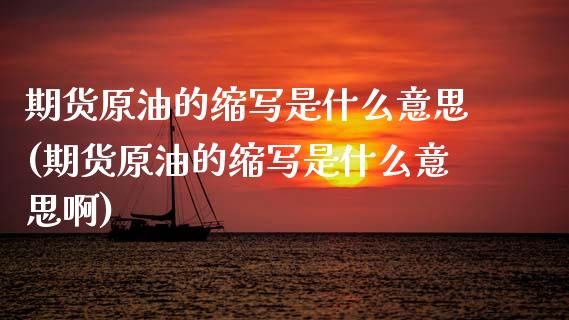 期货原油的缩写是什么意思(期货原油的缩写是什么意思啊)_https://www.zghnxxa.com_黄金期货_第1张