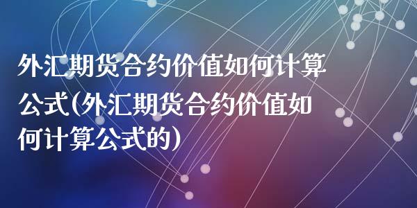 外汇期货合约价值如何计算公式(外汇期货合约价值如何计算公式的)_https://www.zghnxxa.com_期货直播室_第1张