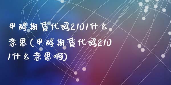 甲醇期货代码2101什么意思(甲醇期货代码2101什么意思啊)_https://www.zghnxxa.com_期货直播室_第1张