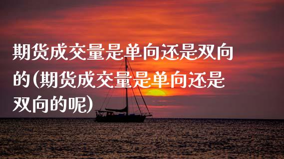 期货成交量是单向还是双向的(期货成交量是单向还是双向的呢)_https://www.zghnxxa.com_黄金期货_第1张
