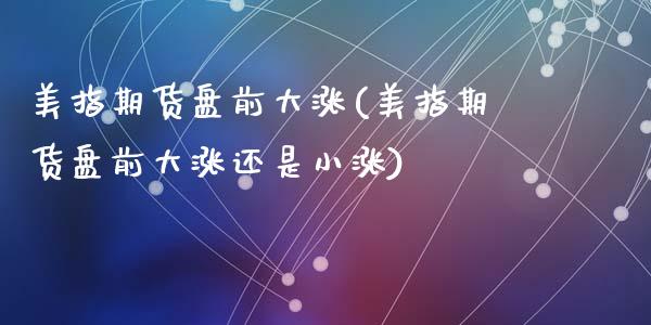 美指期货盘前大涨(美指期货盘前大涨还是小涨)_https://www.zghnxxa.com_国际期货_第1张