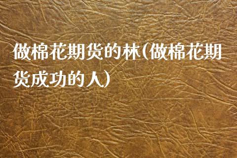 做棉花期货的林(做棉花期货成功的人)_https://www.zghnxxa.com_内盘期货_第1张
