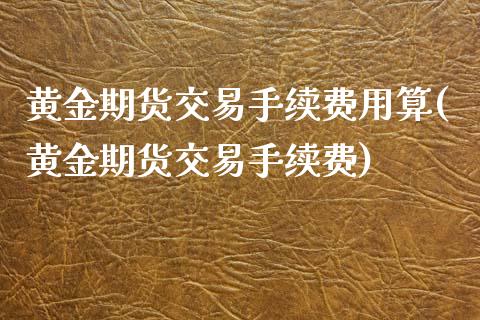黄金期货交易手续费用算(黄金期货交易手续费)_https://www.zghnxxa.com_黄金期货_第1张