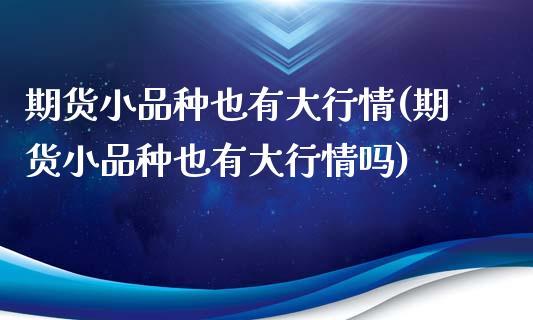 期货小品种也有大行情(期货小品种也有大行情吗)_https://www.zghnxxa.com_期货直播室_第1张