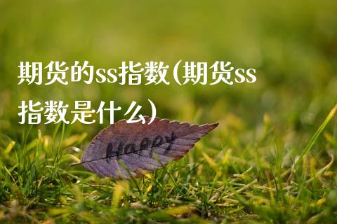 期货的ss指数(期货ss指数是什么)_https://www.zghnxxa.com_黄金期货_第1张