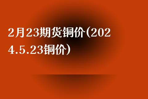 2月23期货铜价(2024.5.23铜价)_https://www.zghnxxa.com_内盘期货_第1张