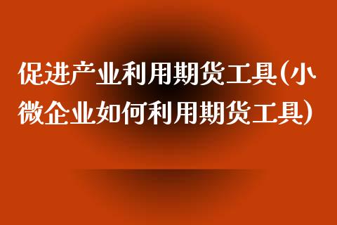 促进产业利用期货工具(小微企业如何利用期货工具)_https://www.zghnxxa.com_国际期货_第1张