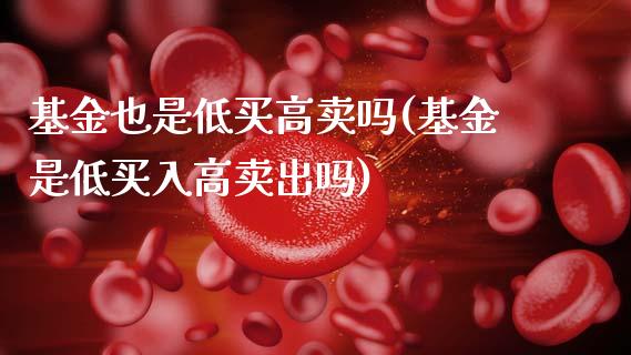 基金也是低买高卖吗(基金是低买入高卖出吗)_https://www.zghnxxa.com_内盘期货_第1张