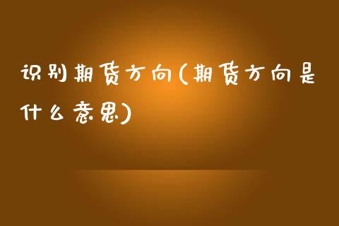 识别期货方向(期货方向是什么意思)_黄金期货_第1张_期货直播室 识别期货方向(期货方向是什么意思)_https://www.zghnxxa.com_黄金期货_第1张