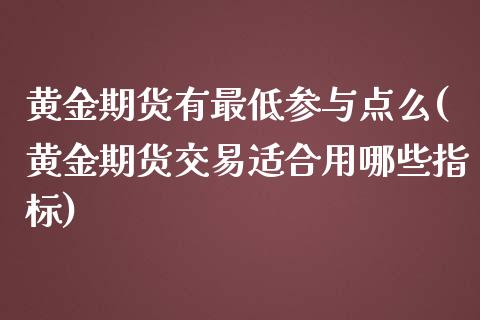 黄金期货有最低参与点么(黄金期货交易适合用哪些指标)_https://www.zghnxxa.com_内盘期货_第1张