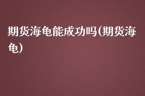 期货海龟能成功吗(期货海龟)_https://www.zghnxxa.com_期货直播室_第1张