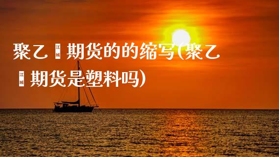 聚乙烯期货的的缩写(聚乙烯期货是塑料吗)_https://www.zghnxxa.com_期货直播室_第1张