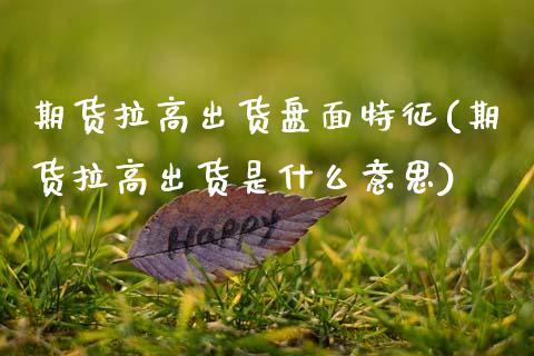 期货拉高出货盘面特征(期货拉高出货是什么意思)_https://www.zghnxxa.com_内盘期货_第1张