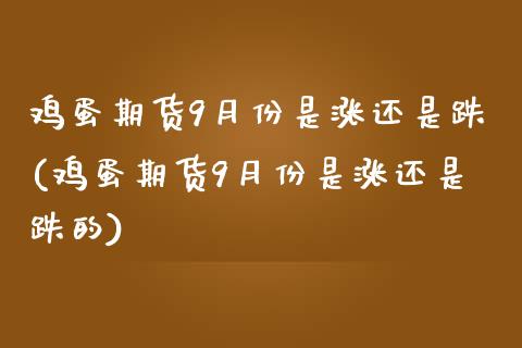 鸡蛋期货9月份是涨还是跌(鸡蛋期货9月份是涨还是跌的)_https://www.zghnxxa.com_期货直播室_第1张