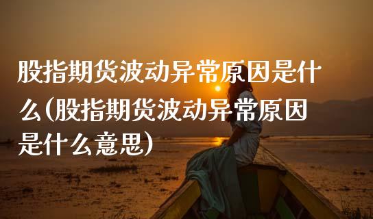 股指期货波动异常原因是什么(股指期货波动异常原因是什么意思)_https://www.zghnxxa.com_内盘期货_第1张