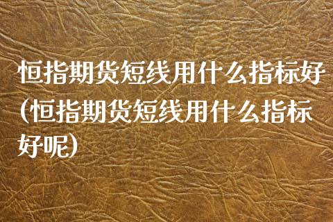 恒指期货短线用什么指标好(恒指期货短线用什么指标好呢)_https://www.zghnxxa.com_黄金期货_第1张