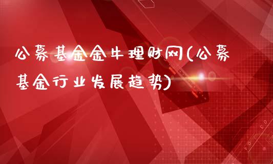 公募基金金牛理财网(公募基金行业发展趋势)_https://www.zghnxxa.com_期货直播室_第1张