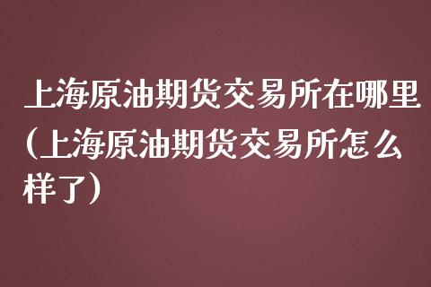 上海原油期货交易所在哪里(上海原油期货交易所怎么样了)_https://www.zghnxxa.com_期货直播室_第1张