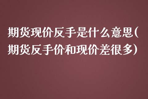 期货现价反手是什么意思(期货反手价和现价差很多)_https://www.zghnxxa.com_黄金期货_第1张