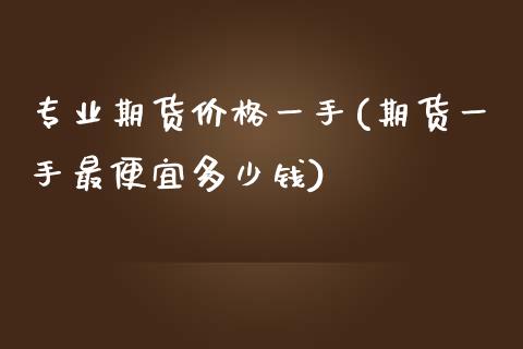 专业期货价格一手(期货一手最便宜多少钱)_https://www.zghnxxa.com_国际期货_第1张