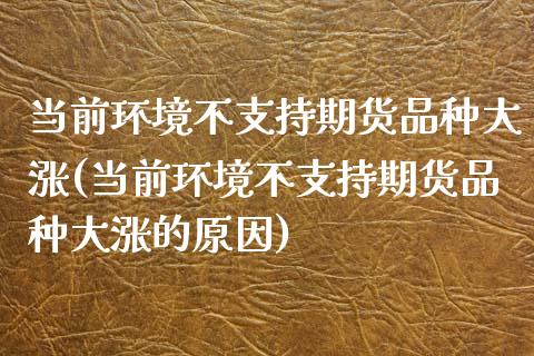 当前环境不支持期货品种大涨(当前环境不支持期货品种大涨的原因)_https://www.zghnxxa.com_国际期货_第1张
