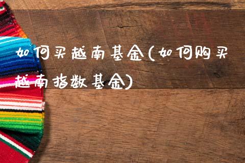 如何买越南基金(如何购买越南指数基金)_https://www.zghnxxa.com_国际期货_第1张