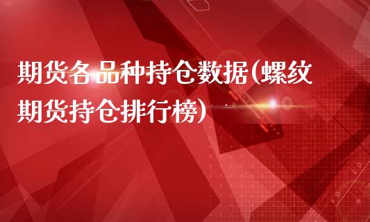 期货各品种持仓数据(螺纹期货持仓排行榜)_https://www.zghnxxa.com_黄金期货_第1张