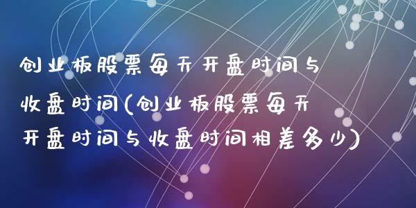 创业板股票每天开盘时间与收盘时间(创业板股票每天开盘时间与收盘时间相差多少)_https://www.zghnxxa.com_期货直播室_第1张