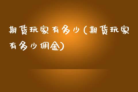 期货玩家有多少(期货玩家有多少佣金)_https://www.zghnxxa.com_国际期货_第1张