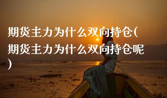 期货主力为什么双向持仓(期货主力为什么双向持仓呢)_https://www.zghnxxa.com_内盘期货_第1张