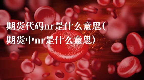 期货代码nr是什么意思(期货中nr是什么意思)_https://www.zghnxxa.com_国际期货_第1张