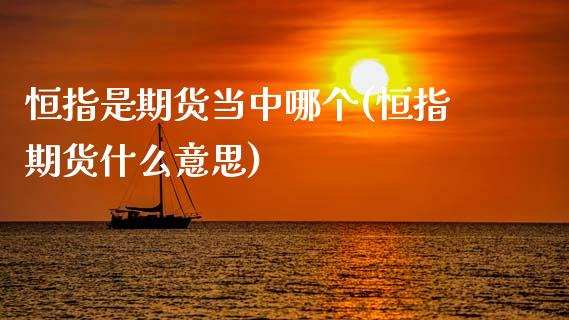 恒指是期货当中哪个(恒指期货什么意思)_https://www.zghnxxa.com_内盘期货_第1张
