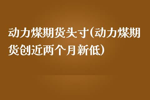 动力煤期货头寸(动力煤期货创近两个月新低)_https://www.zghnxxa.com_内盘期货_第1张