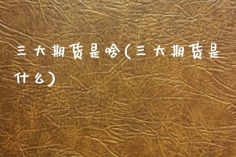 三大期货是啥(三大期货是什么)_内盘期货_第1张_期货直播室 三大期货是啥(三大期货是什么)_https://www.zghnxxa.com_内盘期货_第1张