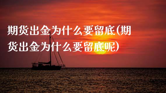 期货出金为什么要留底(期货出金为什么要留底呢)_https://www.zghnxxa.com_内盘期货_第1张