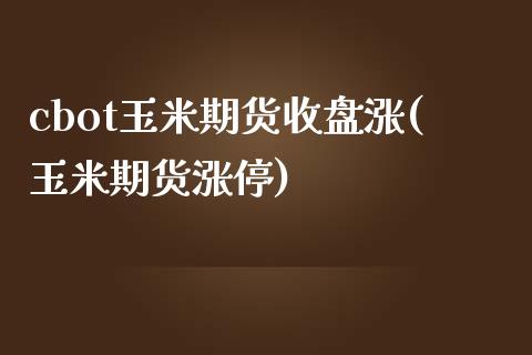 cbot玉米期货收盘涨(玉米期货涨停)_https://www.zghnxxa.com_黄金期货_第1张