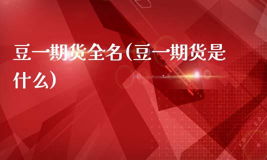 豆一期货全名(豆一期货是什么)_https://www.zghnxxa.com_国际期货_第1张