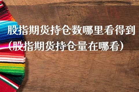 股指期货持仓数哪里看得到(股指期货持仓量在哪看)_内盘期货_第1张_期货直播室 股指期货持仓数哪里看得到(股指期货持仓量在哪看)_https://www.zghnxxa.com_内盘期货_第1张