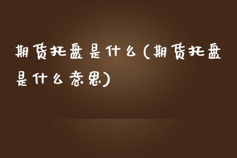 期货托盘是什么(期货托盘是什么意思)_https://www.zghnxxa.com_期货直播室_第1张