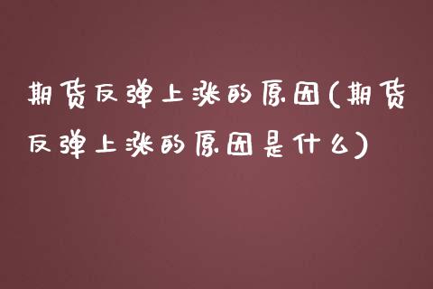 期货反弹上涨的原因(期货反弹上涨的原因是什么)_黄金期货_第1张_期货直播室 期货反弹上涨的原因(期货反弹上涨的原因是什么)_https://www.zghnxxa.com_黄金期货_第1张