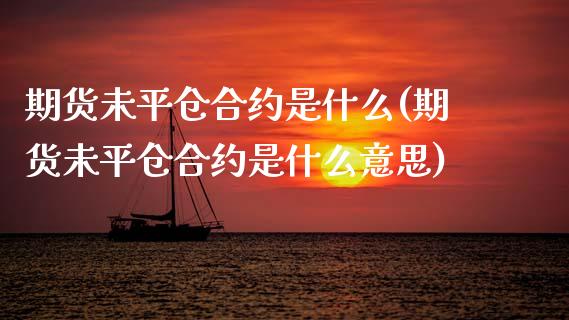 期货未平仓合约是什么(期货未平仓合约是什么意思)_https://www.zghnxxa.com_内盘期货_第1张