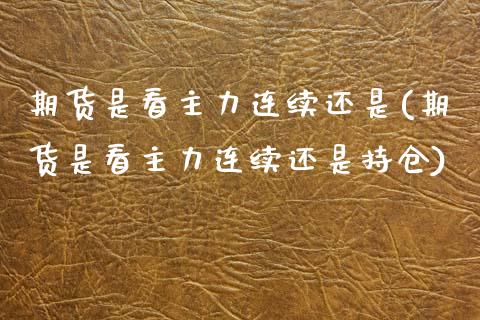 期货是看主力连续还是(期货是看主力连续还是持仓)_https://www.zghnxxa.com_内盘期货_第1张