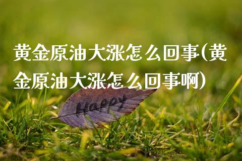黄金原油大涨怎么回事(黄金原油大涨怎么回事啊)_https://www.zghnxxa.com_内盘期货_第1张