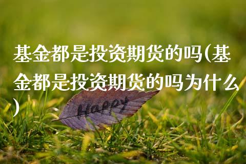 基金都是投资期货的吗(基金都是投资期货的吗为什么)_https://www.zghnxxa.com_黄金期货_第1张