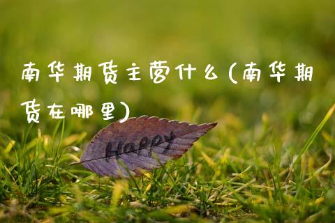 南华期货主营什么(南华期货在哪里)_https://www.zghnxxa.com_期货直播室_第1张