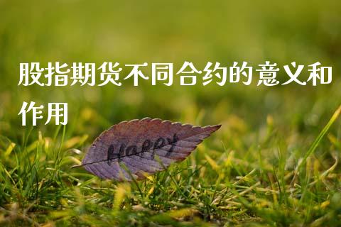 股指期货不同合约的意义和作用_https://www.zghnxxa.com_黄金期货_第1张