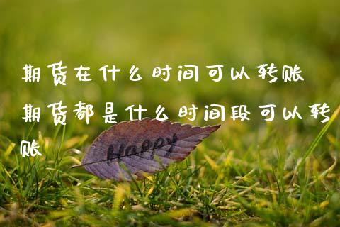 期货在什么时间可以转账 期货都是什么时间段可以转账_https://www.zghnxxa.com_黄金期货_第1张